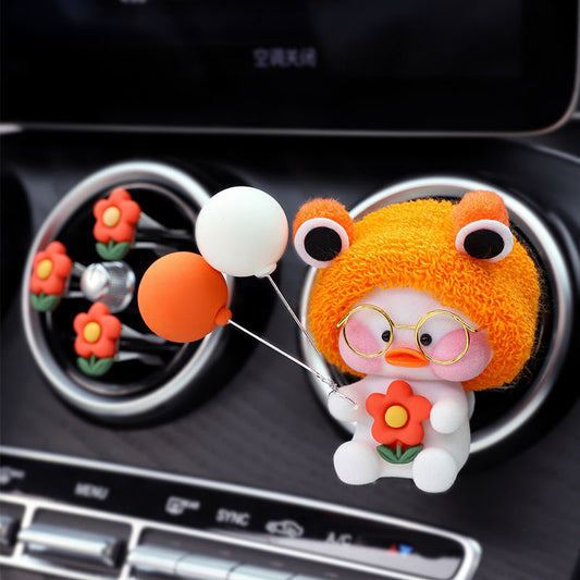 MCT Duck Air Vent Clip Car Interior Decoration Car Freshener Clip Air Conditioner Cute Charm Colorful Air Vent Accessories Decorations for Girls Women (2 Colors)